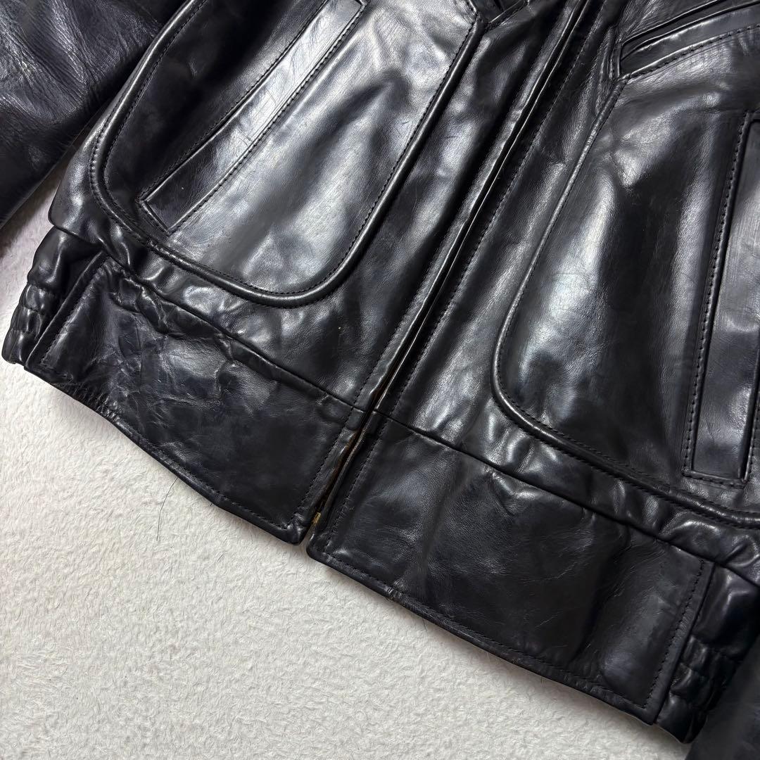 馬革 SIZE42 AERO LEATHER Co ライダースジャケット 茶芯