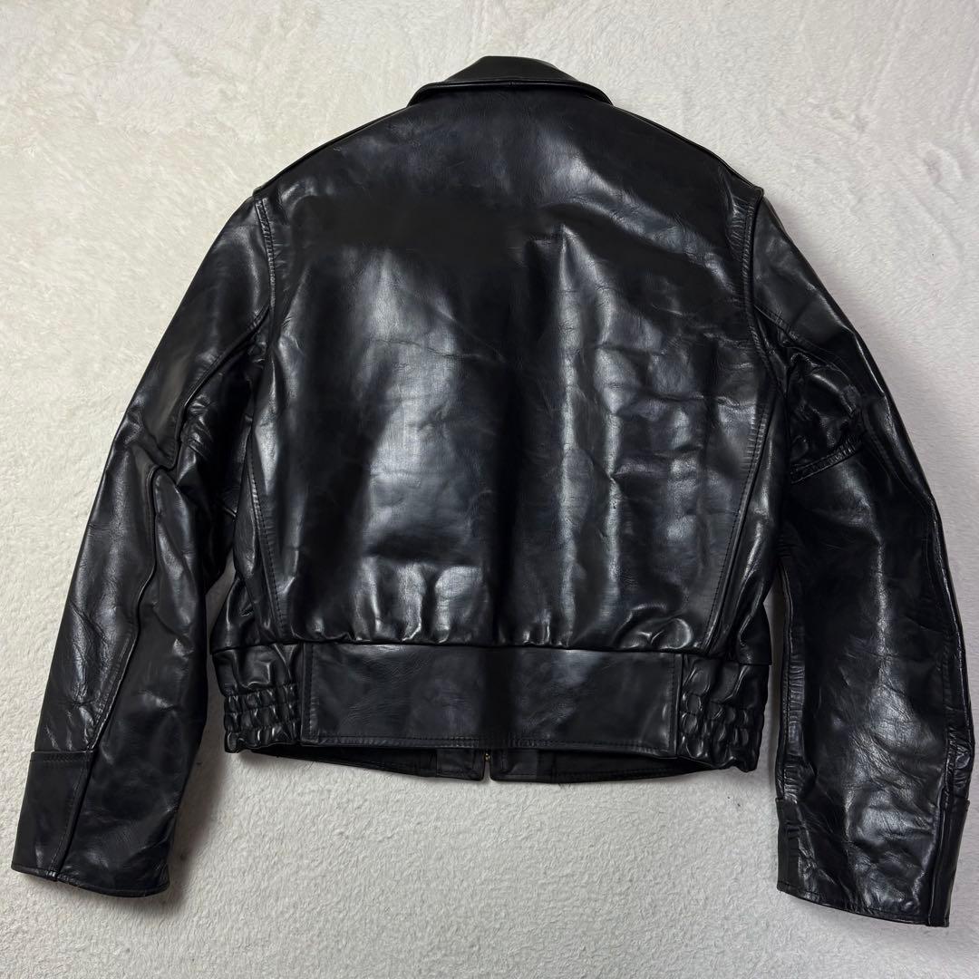 馬革 SIZE42 AERO LEATHER Co ライダースジャケット 茶芯