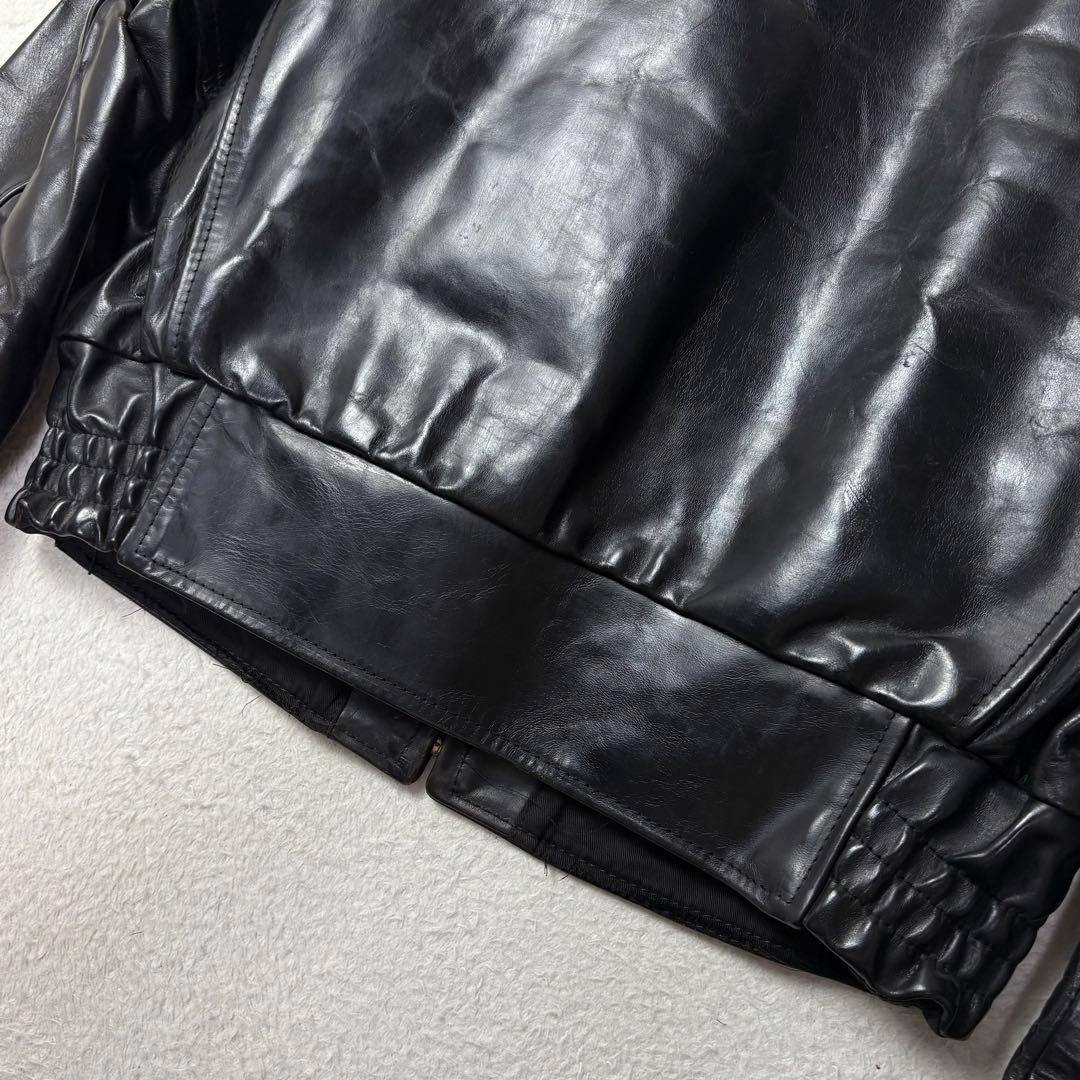 馬革 SIZE42 AERO LEATHER Co ライダースジャケット 茶芯