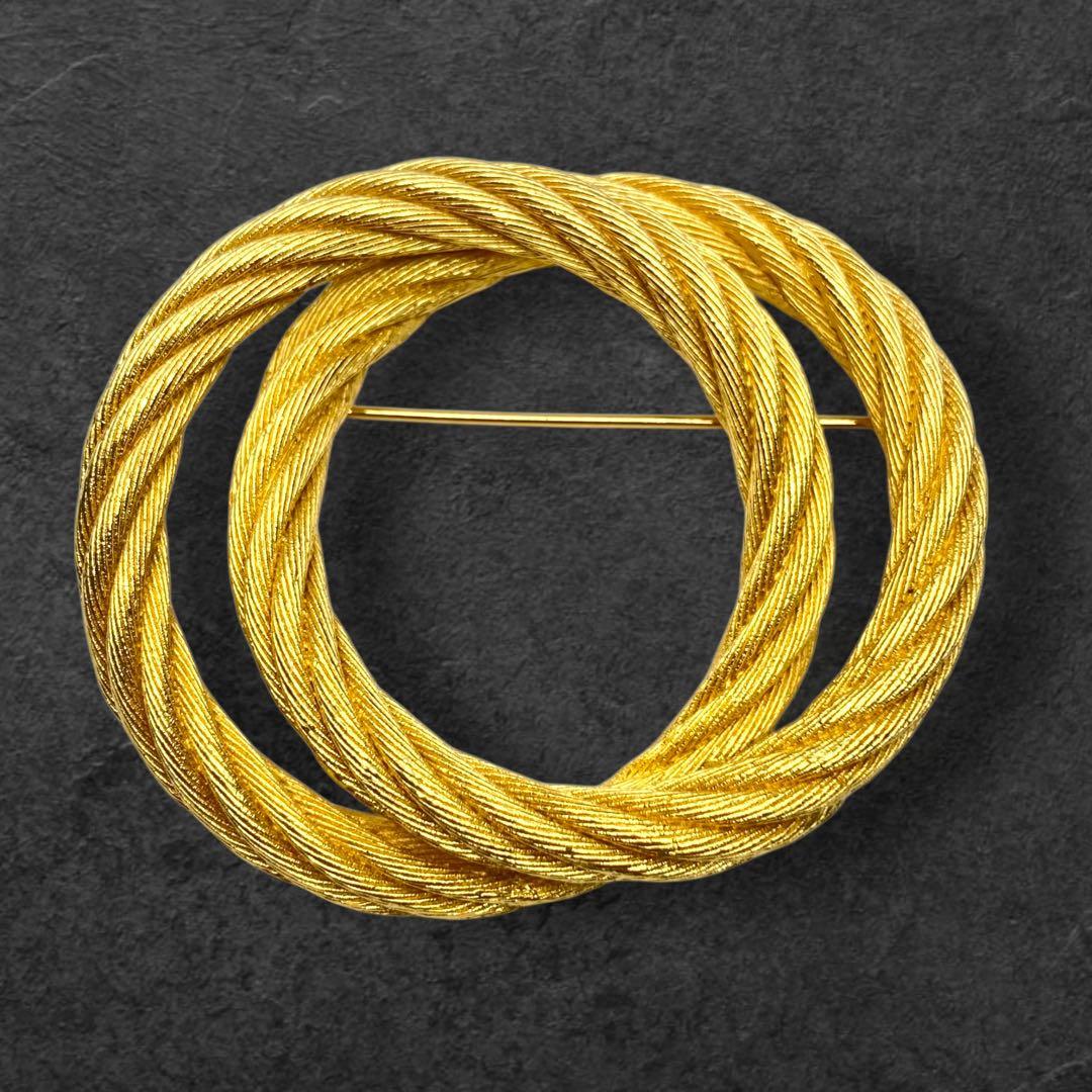 Dior ヴィンテージ ゴールド ツイストロープ ブローチ 183