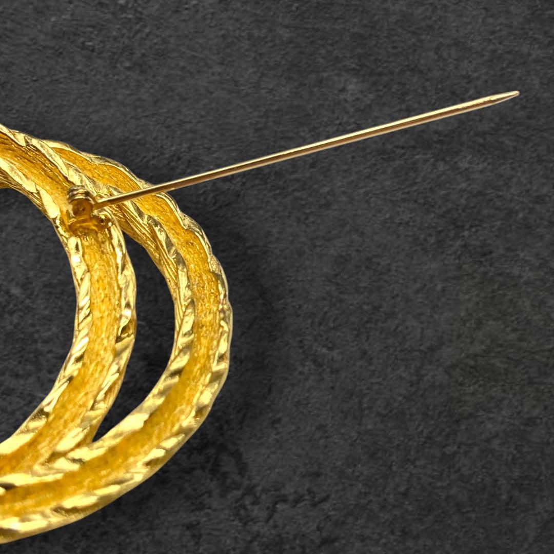 Dior ヴィンテージ ゴールド ツイストロープ ブローチ 183