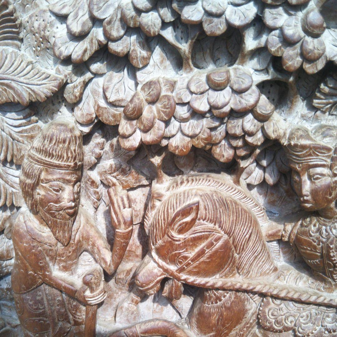 ★大型60cm★目立つ★インドネシア伝統彫り物★手掘り工芸品