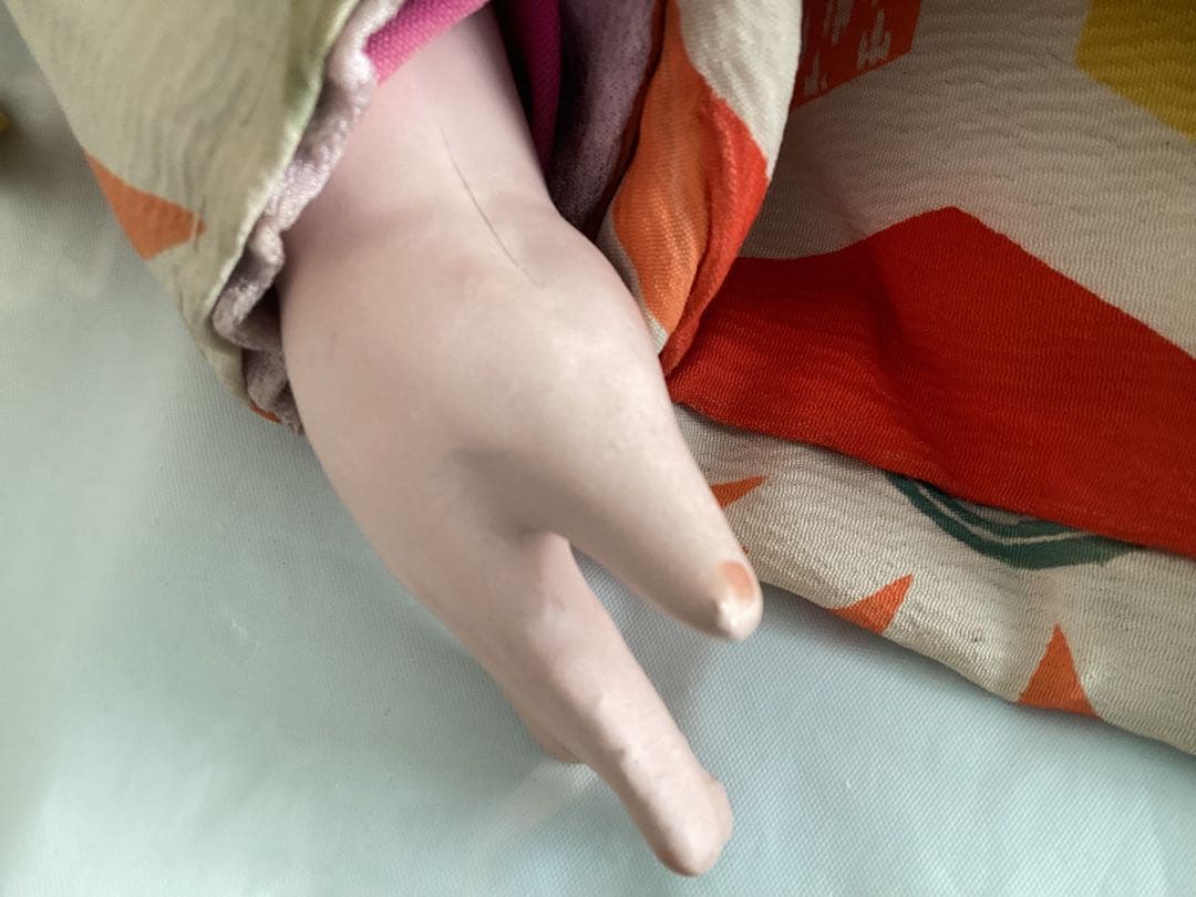 市松人形 74cm 花月斎？　石黒製作　綿入り着物　抱き人形　吹子付き