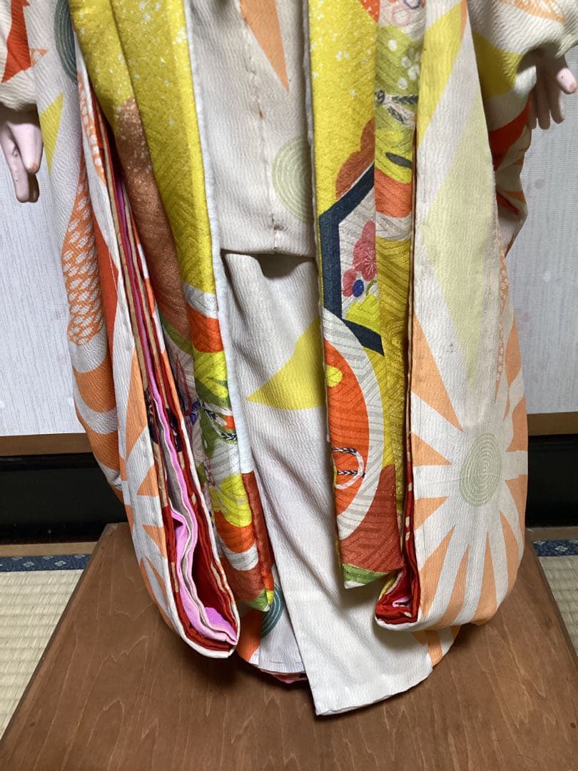 市松人形 74cm 花月斎？　石黒製作　綿入り着物　抱き人形　吹子付き