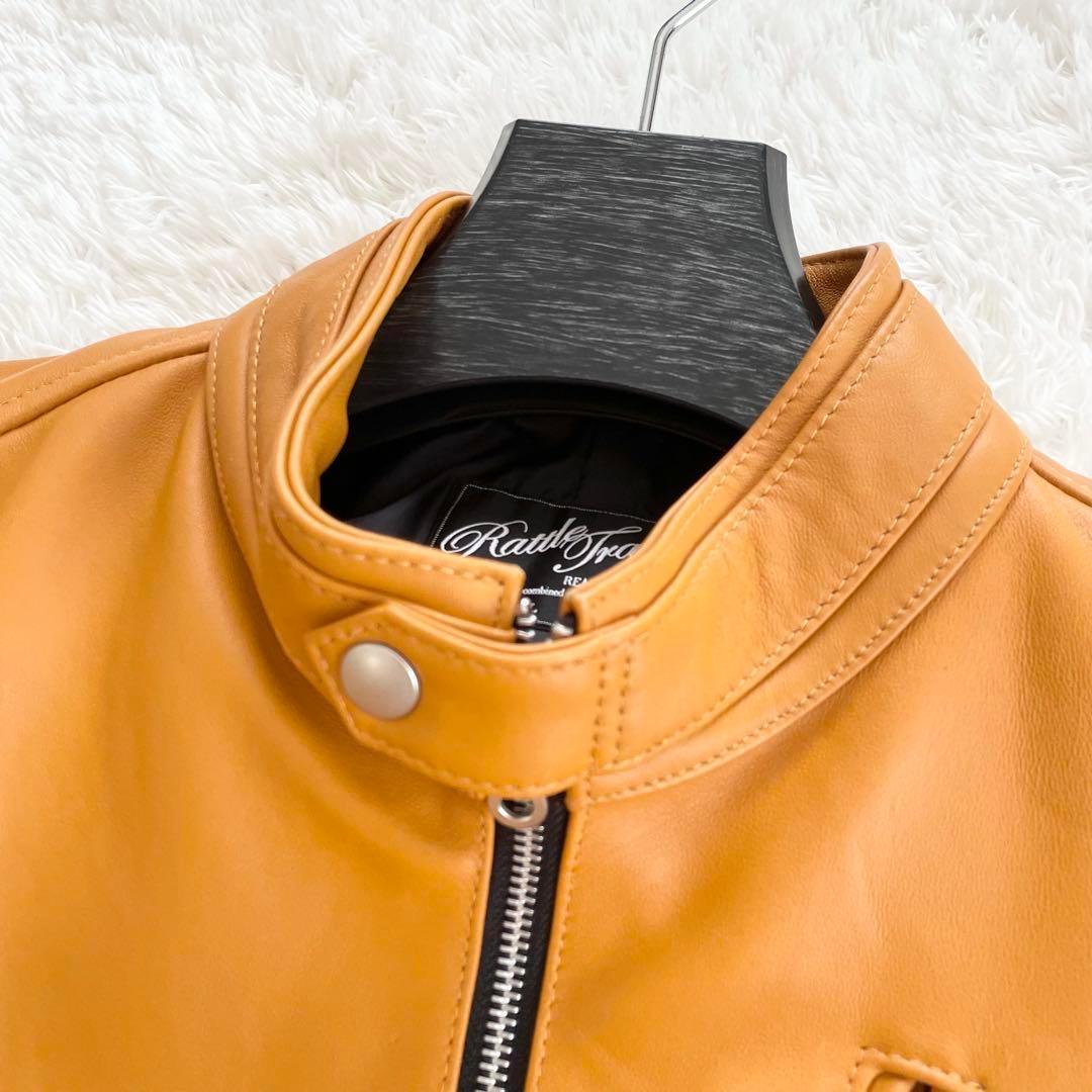 美品 ラトルトラップ メンズビギ レザージャケット キャメル系 XLサイズ