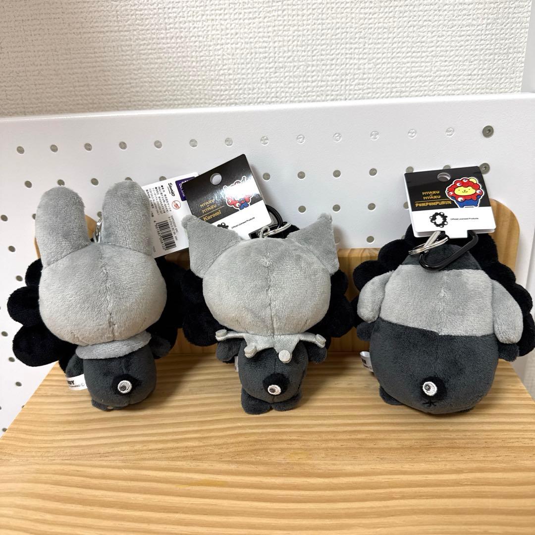 サンリオミャクミャク　ブラック　クロミ　マイメロ　ポムポムプリン カラビナBC