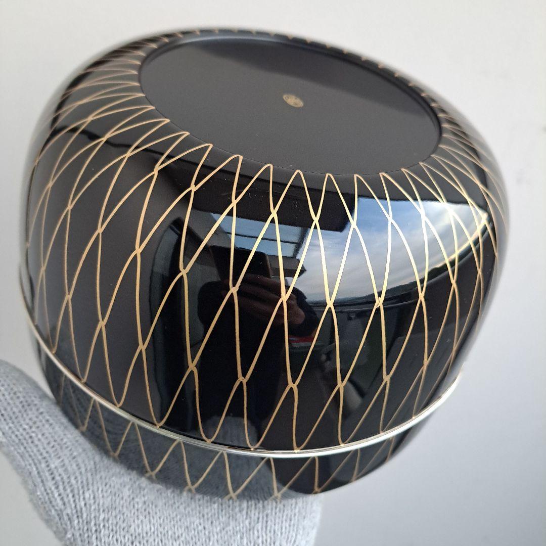 【京都平安　象彦　黒網目\"食籠】　天然木製　未使用/長期保管品