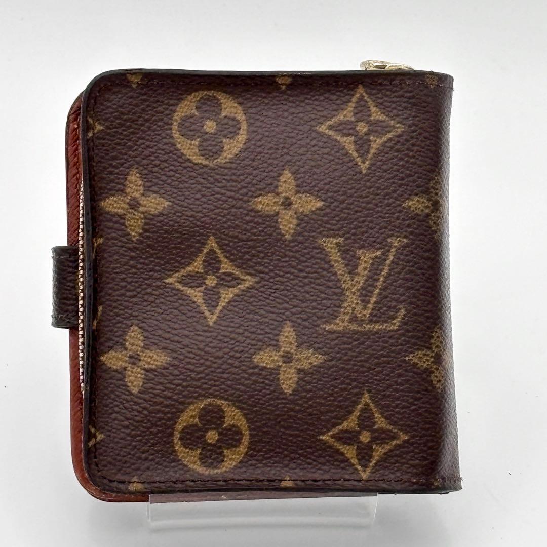 ルイヴィトン モノグラム コンパクトジップ 二つ折り　ミニ　財布　正規品