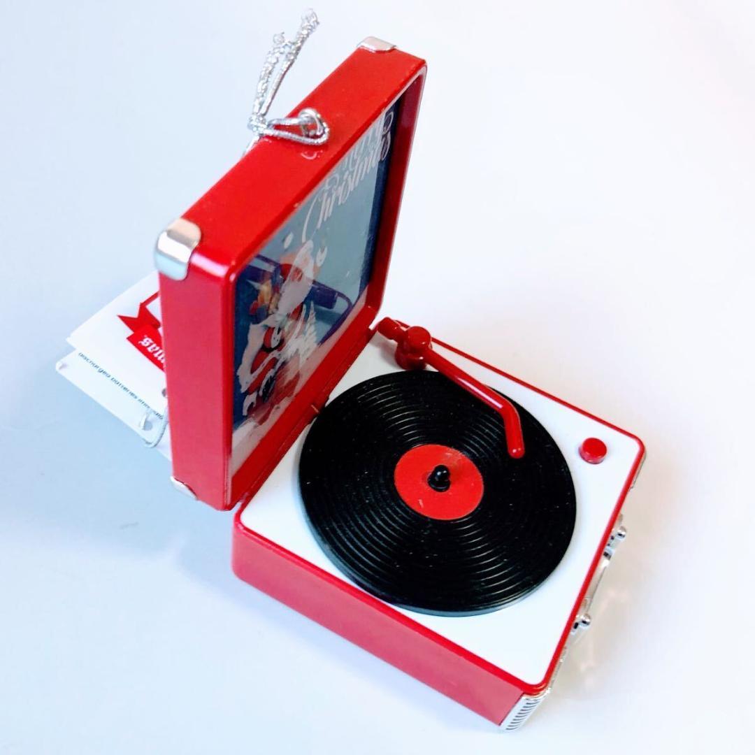 #3884【可愛い】ミスタークリスマス ライトアップ ミニ レコードプレーヤー