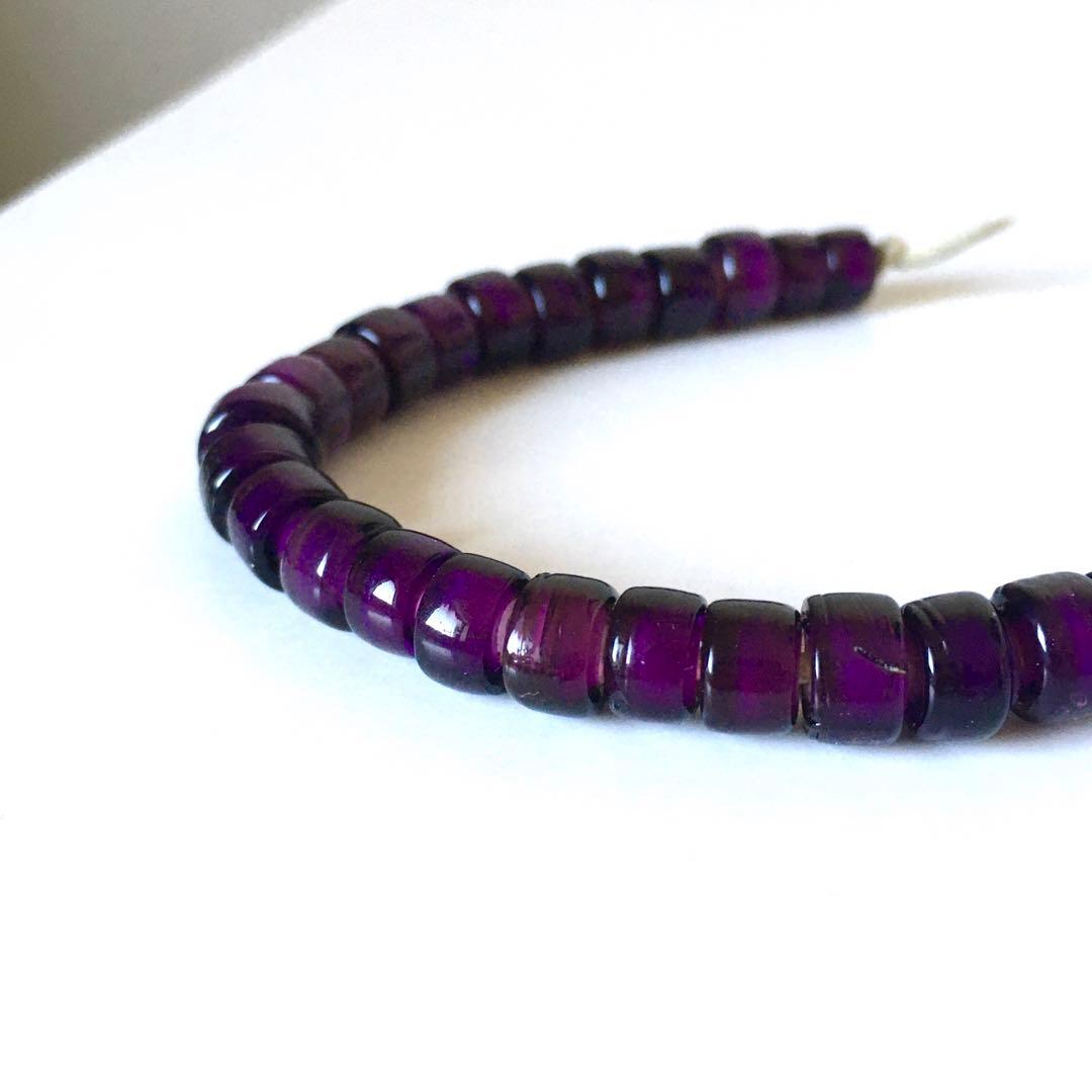 1900s アンティーク ベネチアンビーズ ホワイトハーツ とんぼ玉