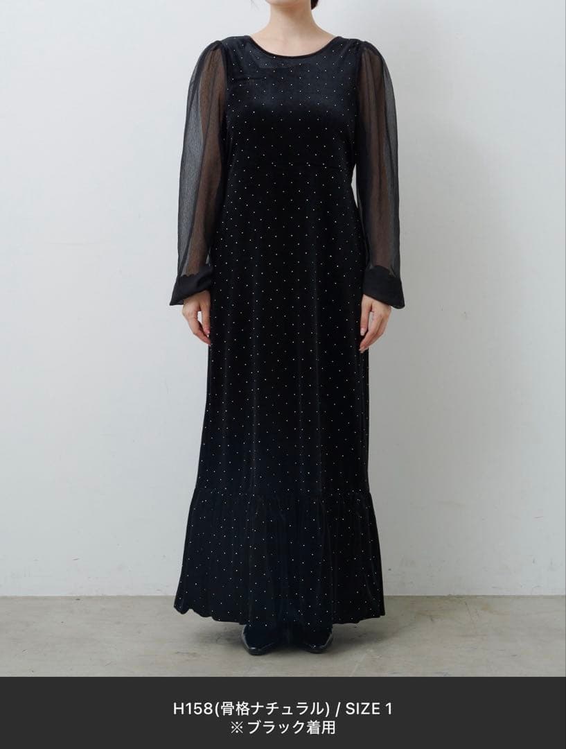 Kastane　ベロアスタッズワンピース　オケージョンドレス