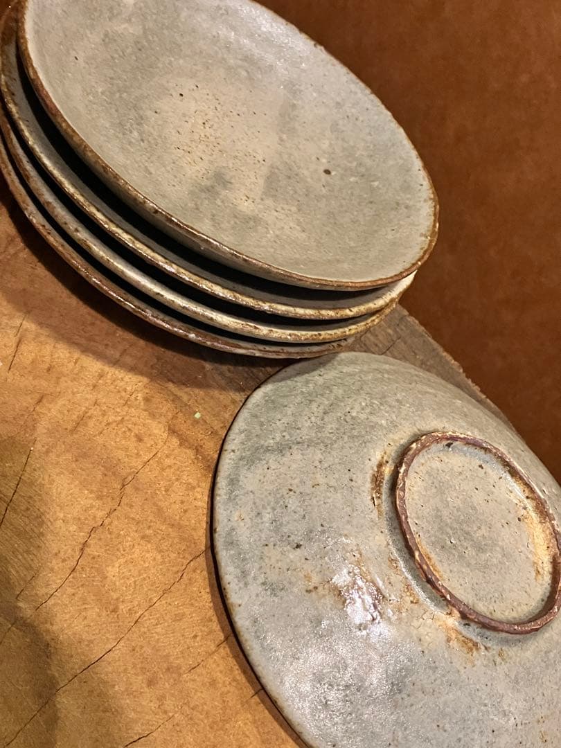 民藝　皿5枚セット　窯変の釉薬が美しい