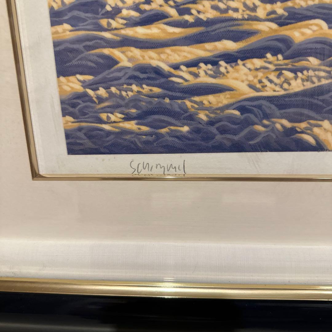 シム・シメール　絵画　『ライジングムーンセッティングサン』　シルクスクリーン