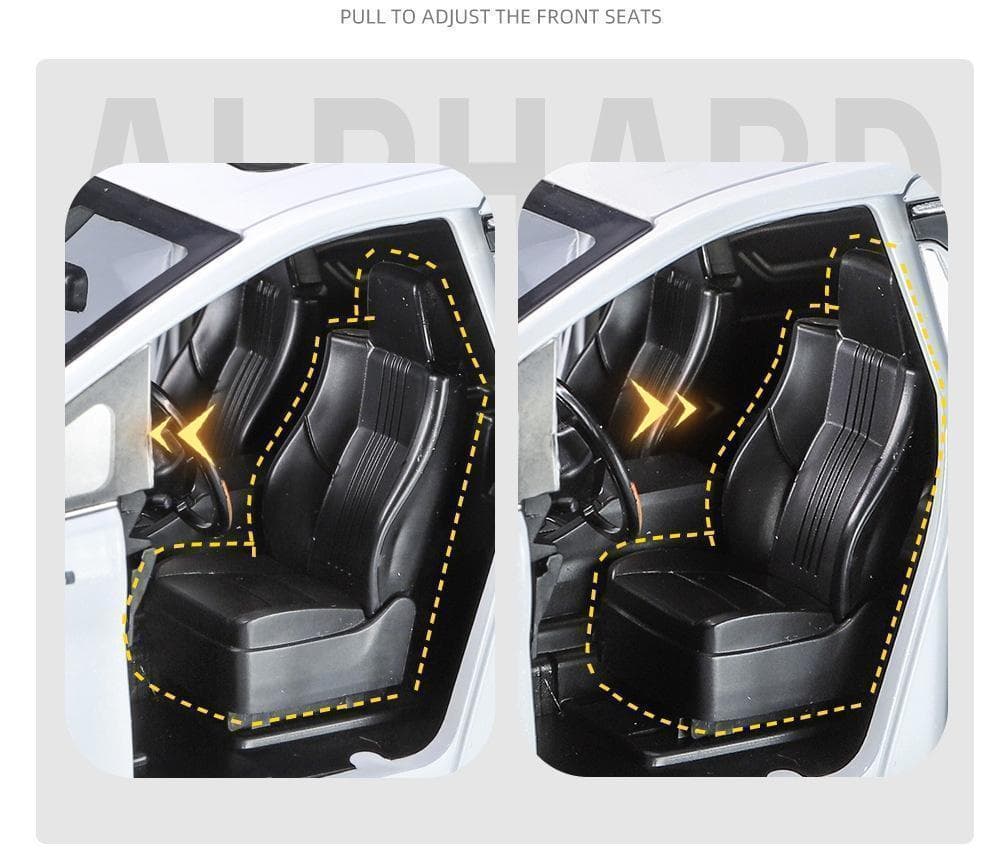 1/18 トヨタ アルファード 全開閉 ホワイト ライト 海外 ライセンス品