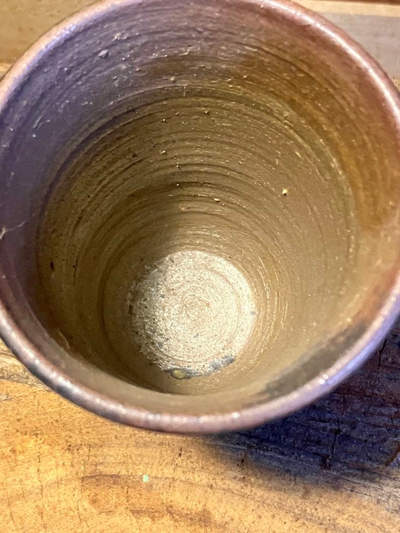 備前　焼き締め　ビアカップ　湯呑み