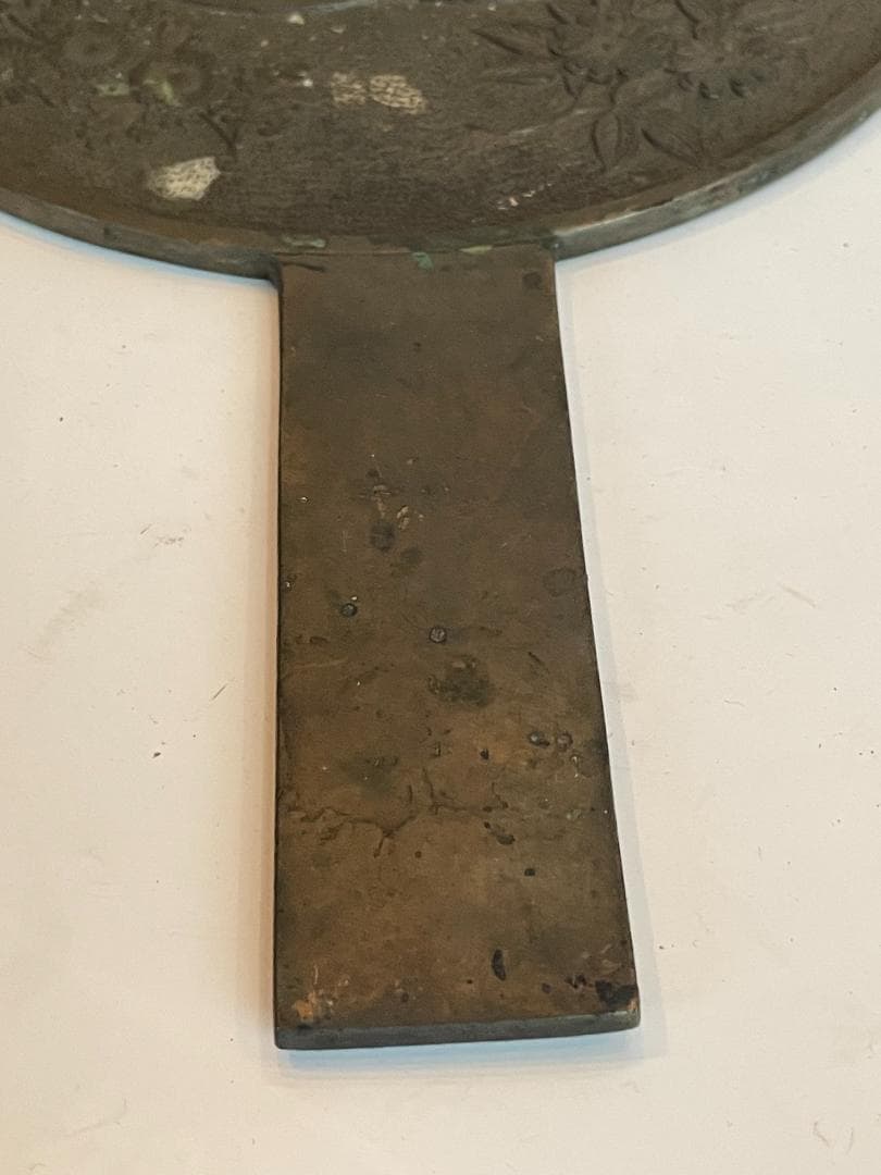 古鏡 和鏡 銅鏡 手鏡 江戸時代 骨董 時代物 古道具 古美術 天下一藤原作