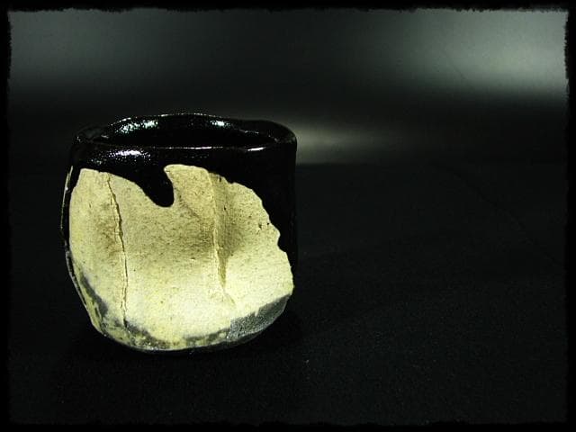 石井隆寛 黒釉 ぐい呑 師 隠崎隆一 茶道具 酒器   c652