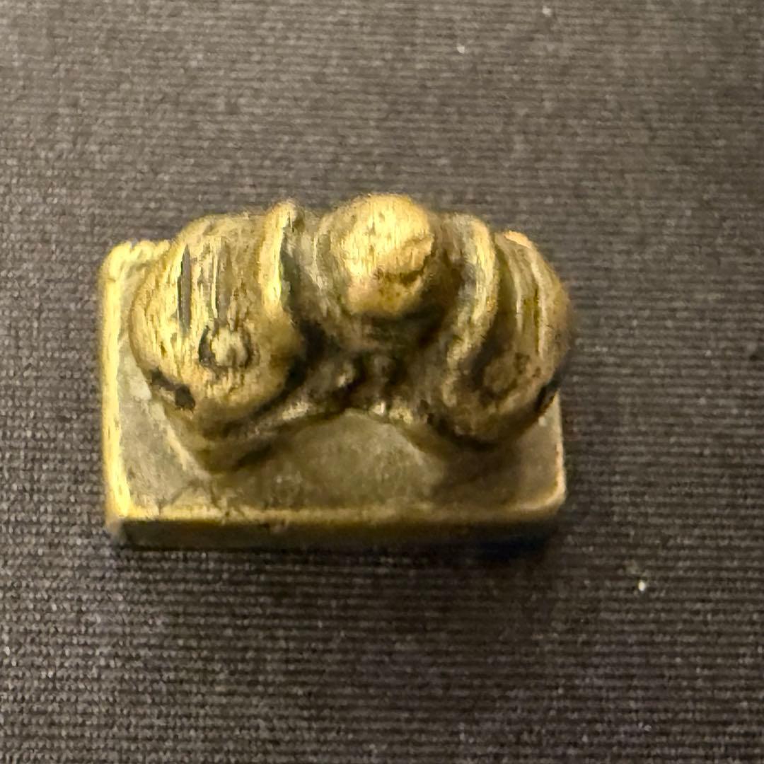 古印 中国 日本 真鍮製 金印様形状 抽象動物 文字あり 希少