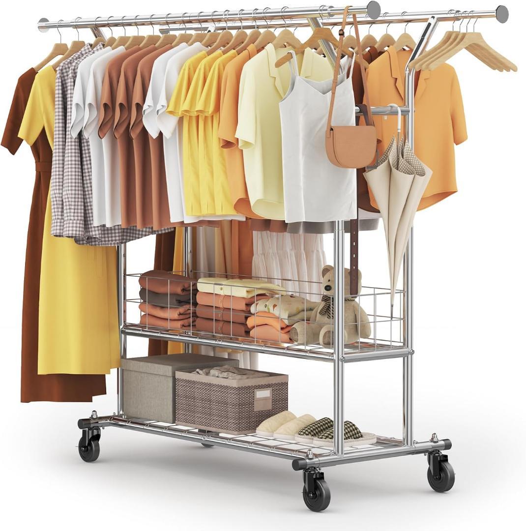 ダブル　ラック　 ハンガーラック パイプハンガーラック 耐荷重200KG 業務用