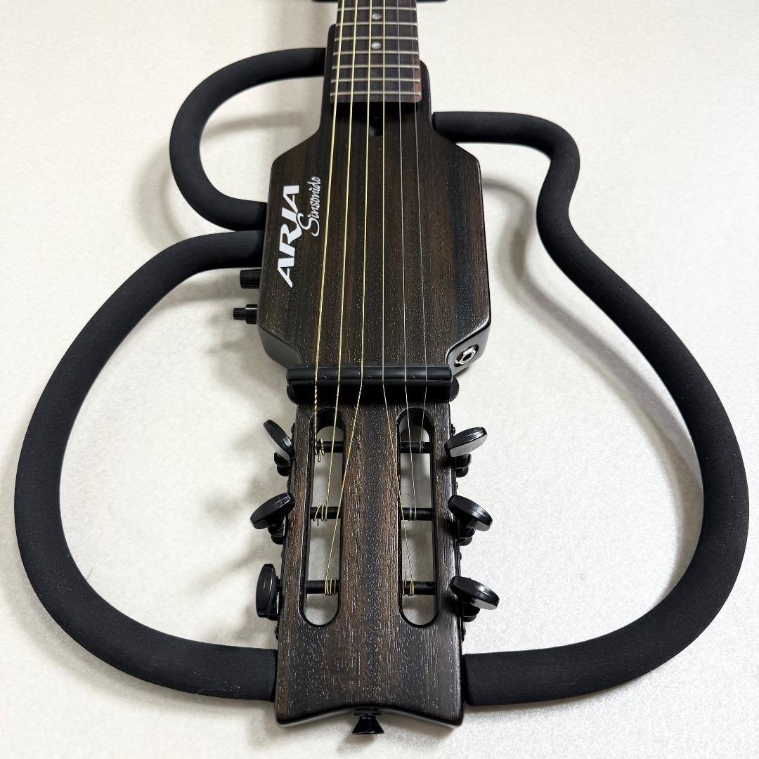 Aria サイレントギター AS-101S トラベルギター ギグバック付 アリア