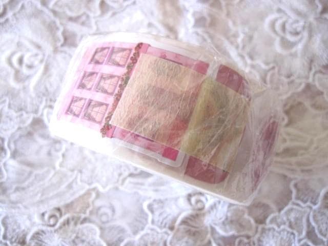 アロマンティック3点♡LALACROMANTICロールシール＆レースと薔薇マステ