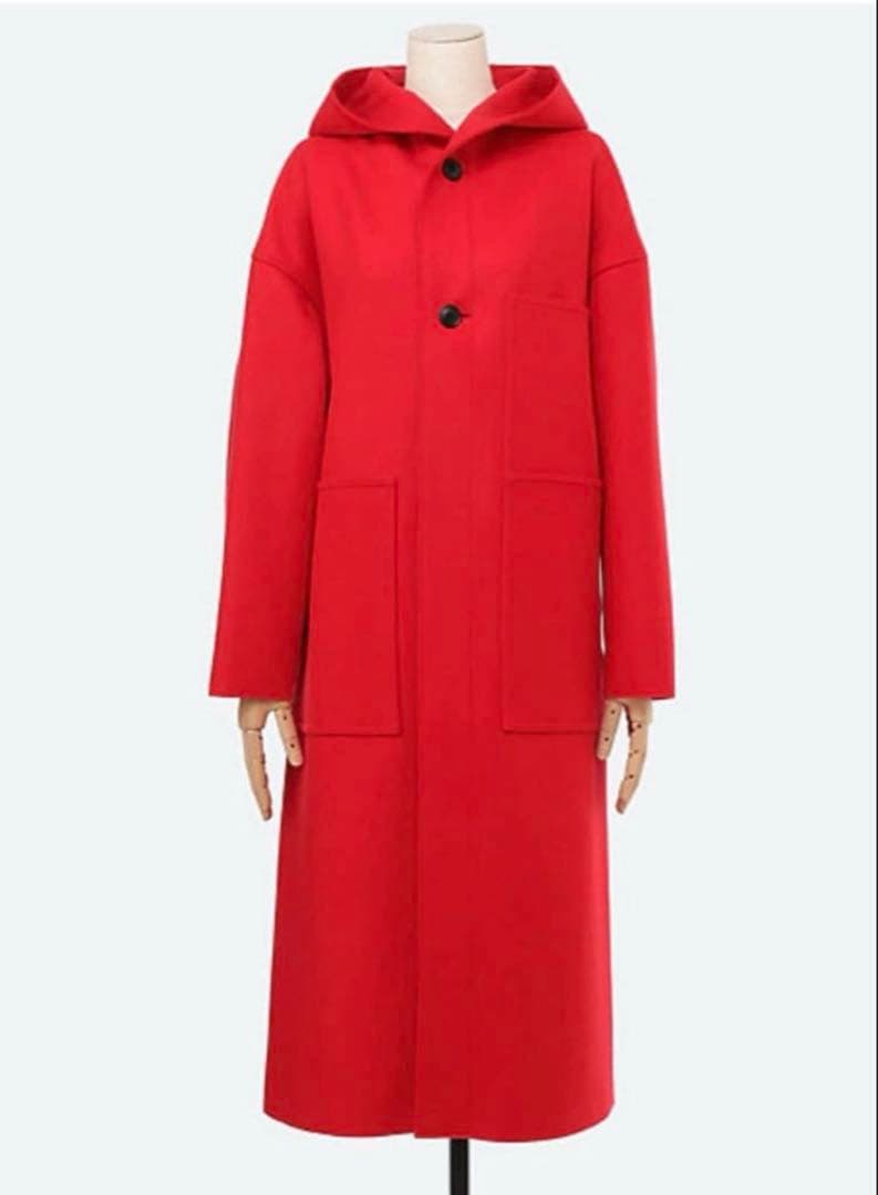 【HYKE ハイク】MELTON HOODED WORK COAT サイズ2