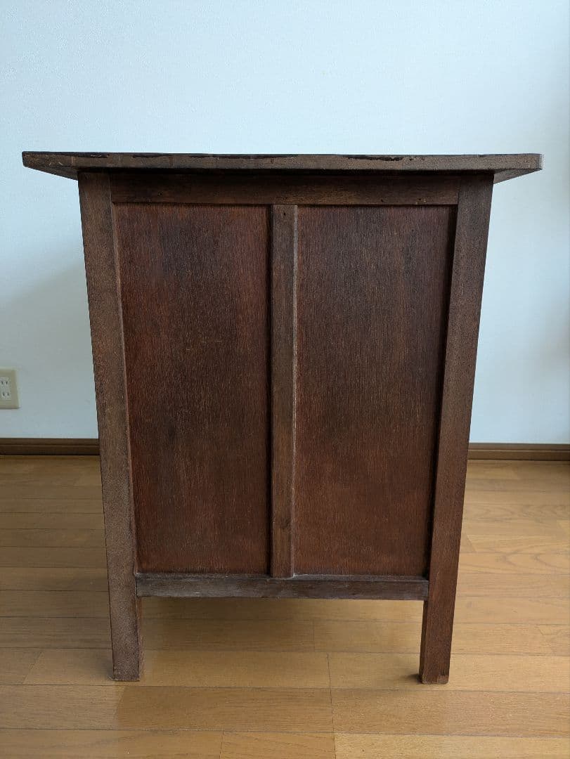 昭和レトロ古い机　木製デスク 片袖机　ヴィンテージ