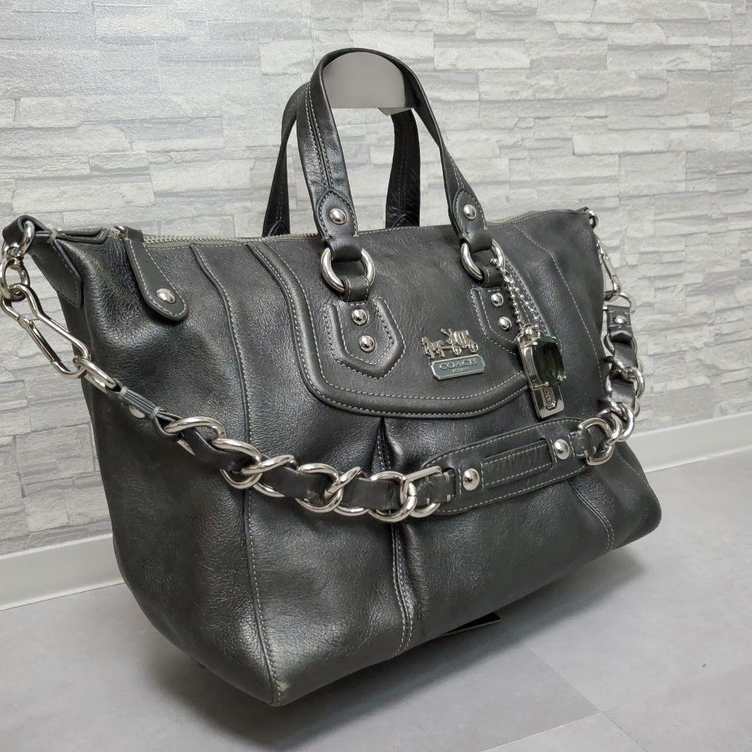 美品✨️COACH マディソン 2WAY レザー 14312 ダークグレー