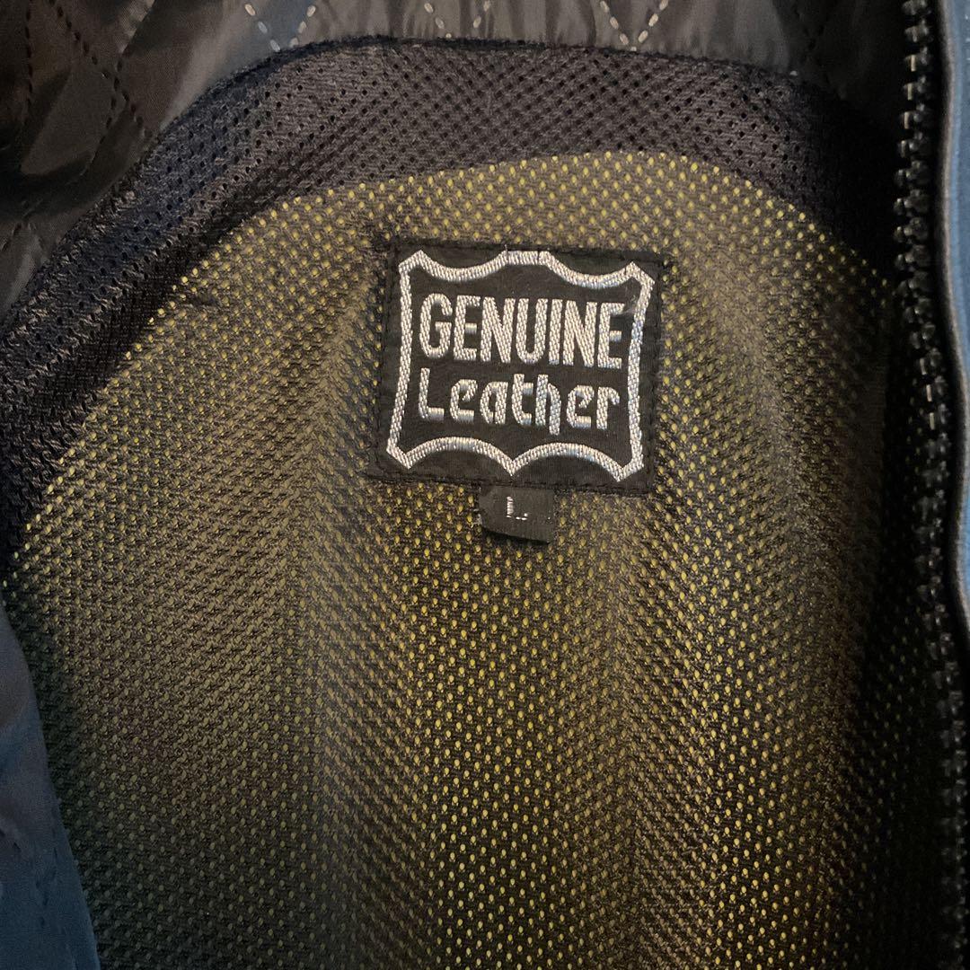 GENUINE LEATHER バイク　レザージャケット プロテクター付き