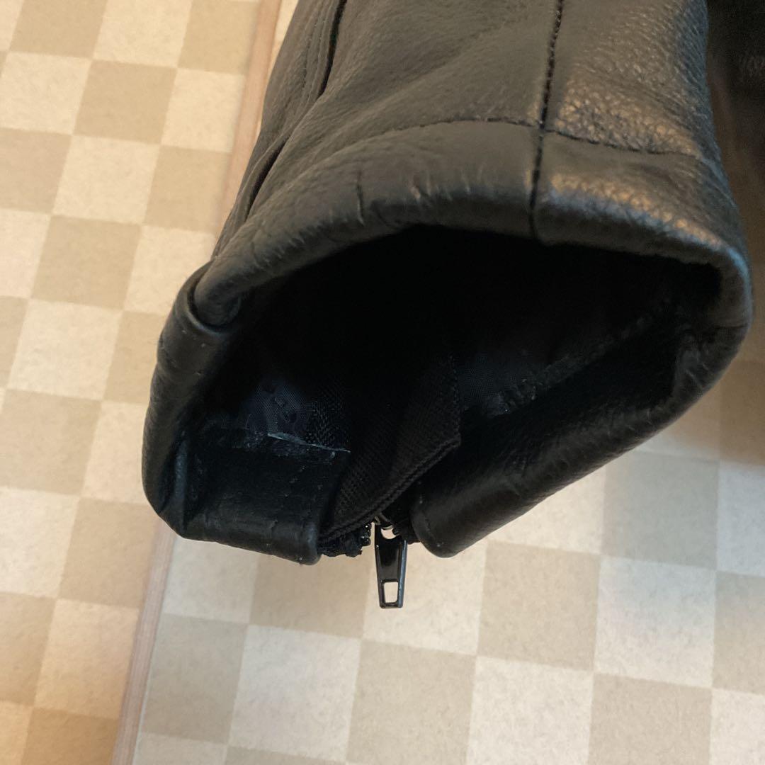GENUINE LEATHER バイク　レザージャケット プロテクター付き