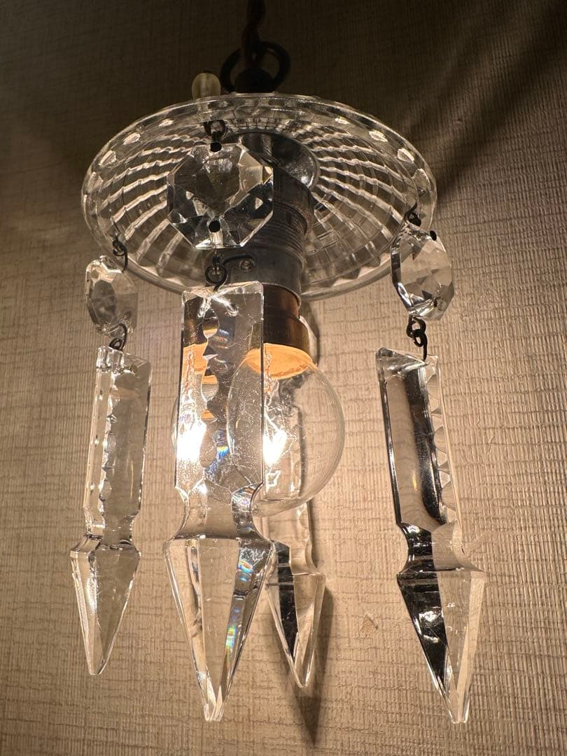 20's フランス アンティーク 希少なスピアドロップの可愛いミニシャンデリア＊