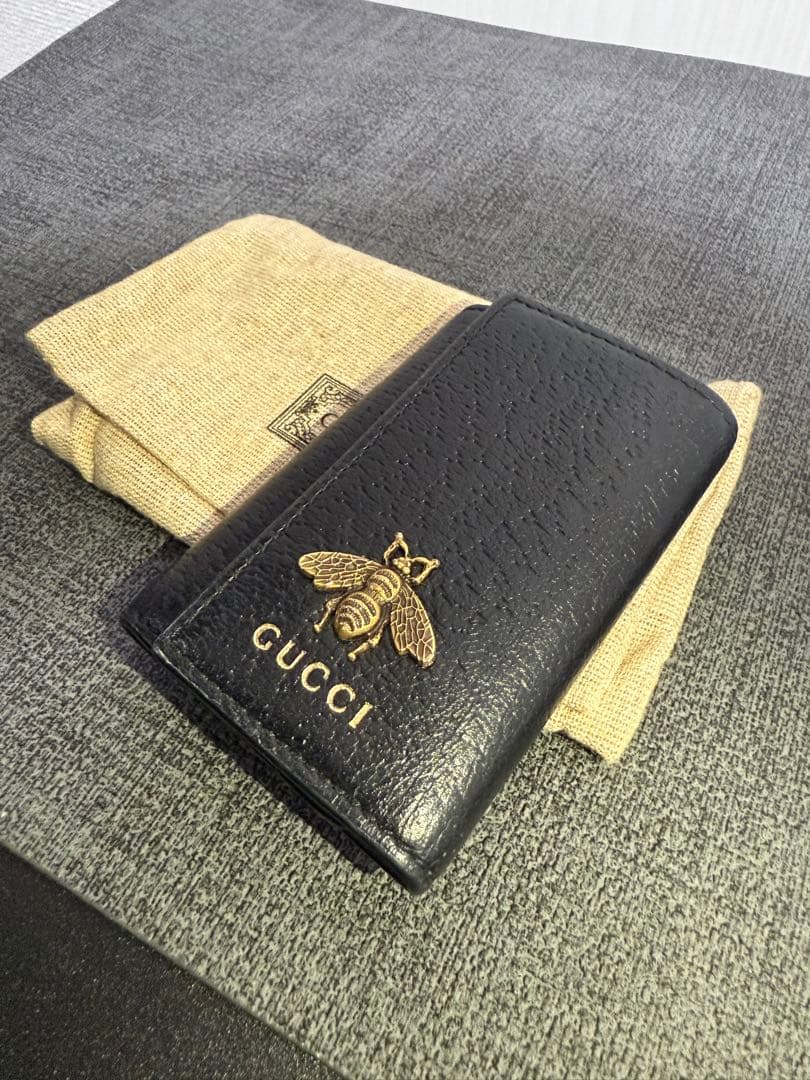 GUCCI 黒 レザー キーケース