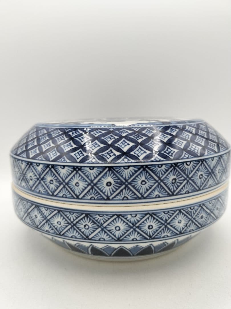 c757 喰籠 染付 松竹梅 手塚充 茶道具 木箱 古物