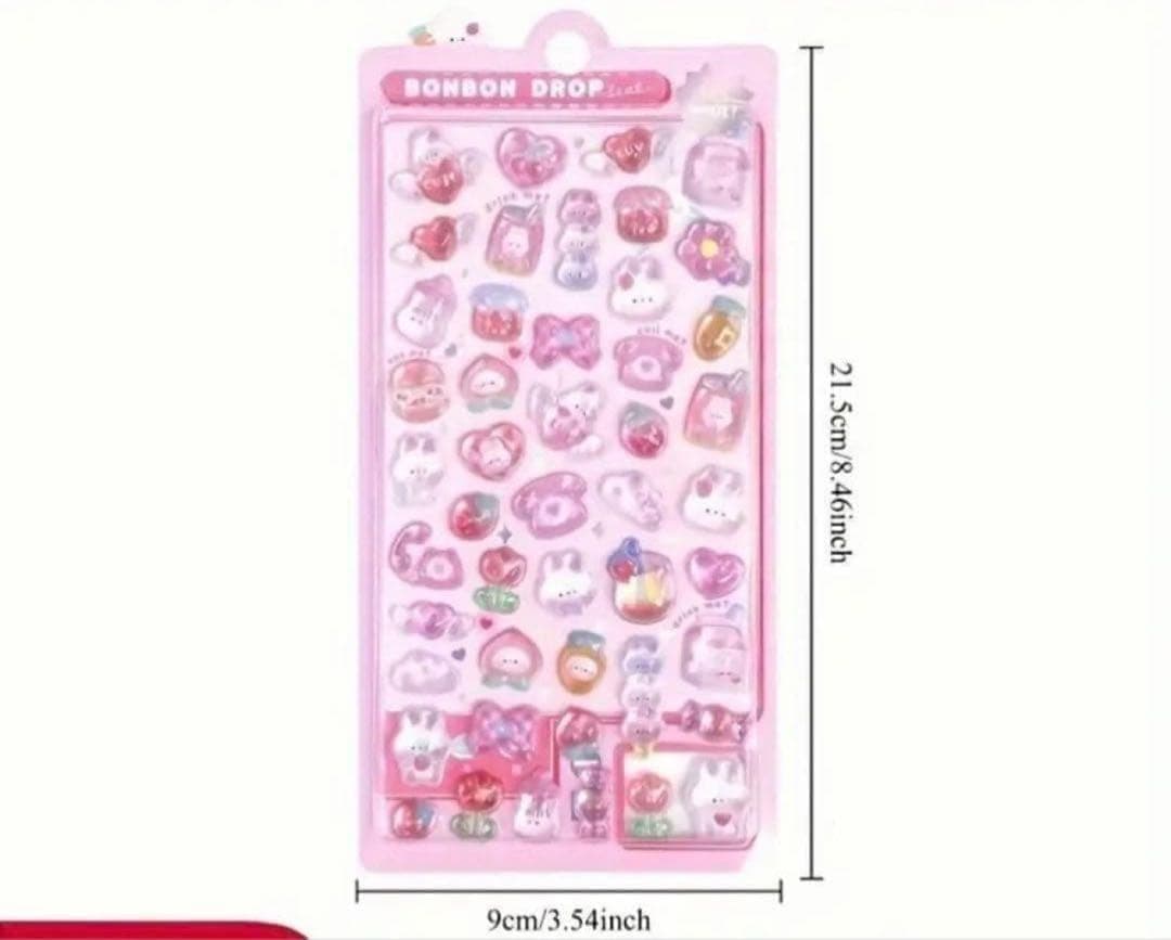 おちゃだと様　50セット　500枚ボンボンドロップ風シール　3Dシール