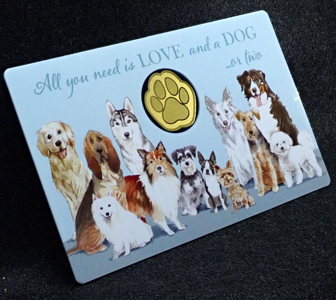世界初の肉球金貨！純金！可愛すぎる♡ 限定品！カード付！COA付 ワンちゃん 犬