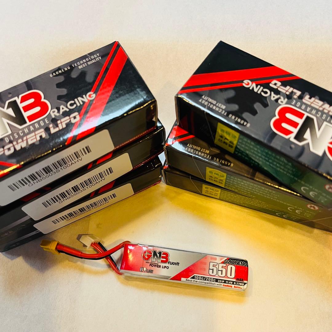 GNB 3セル 550mAh 11.4V リポバッテリー　6本