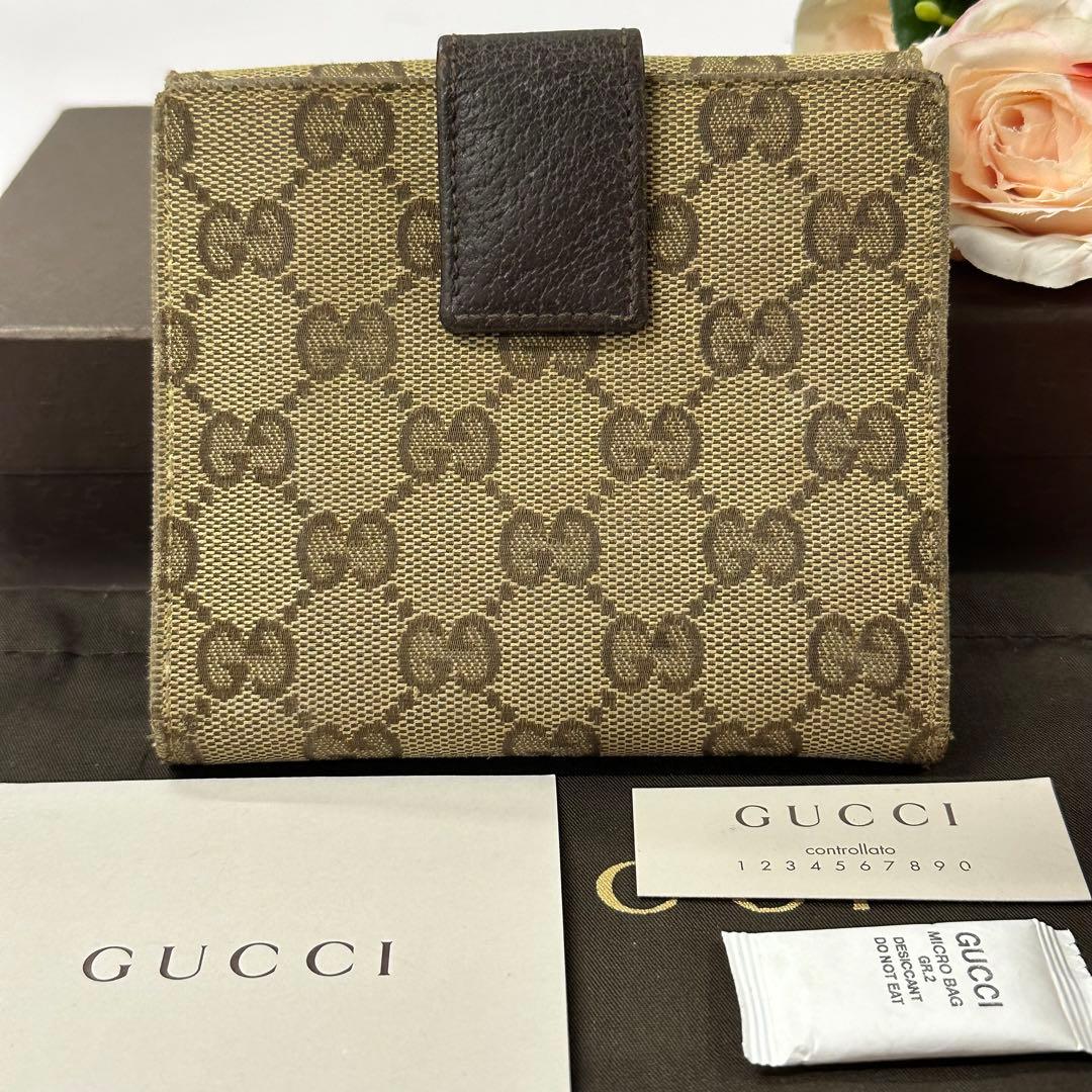 新品同様‼️ グッチ　GUCCI 財布　二つ折り　折り財布 GGキャンバス