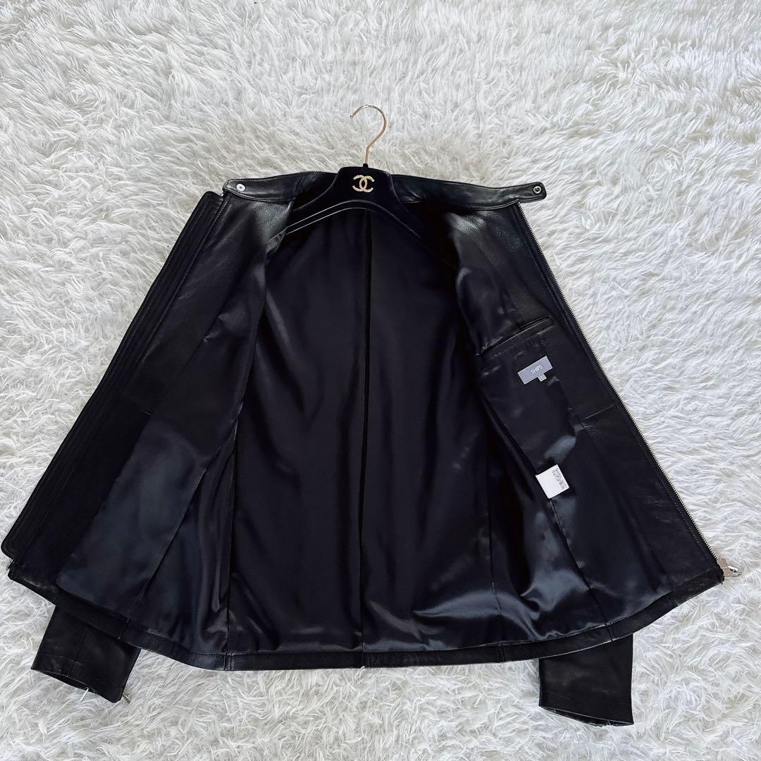 【SHIPS】シングルライダース 羊革 ブラック Lサイズ