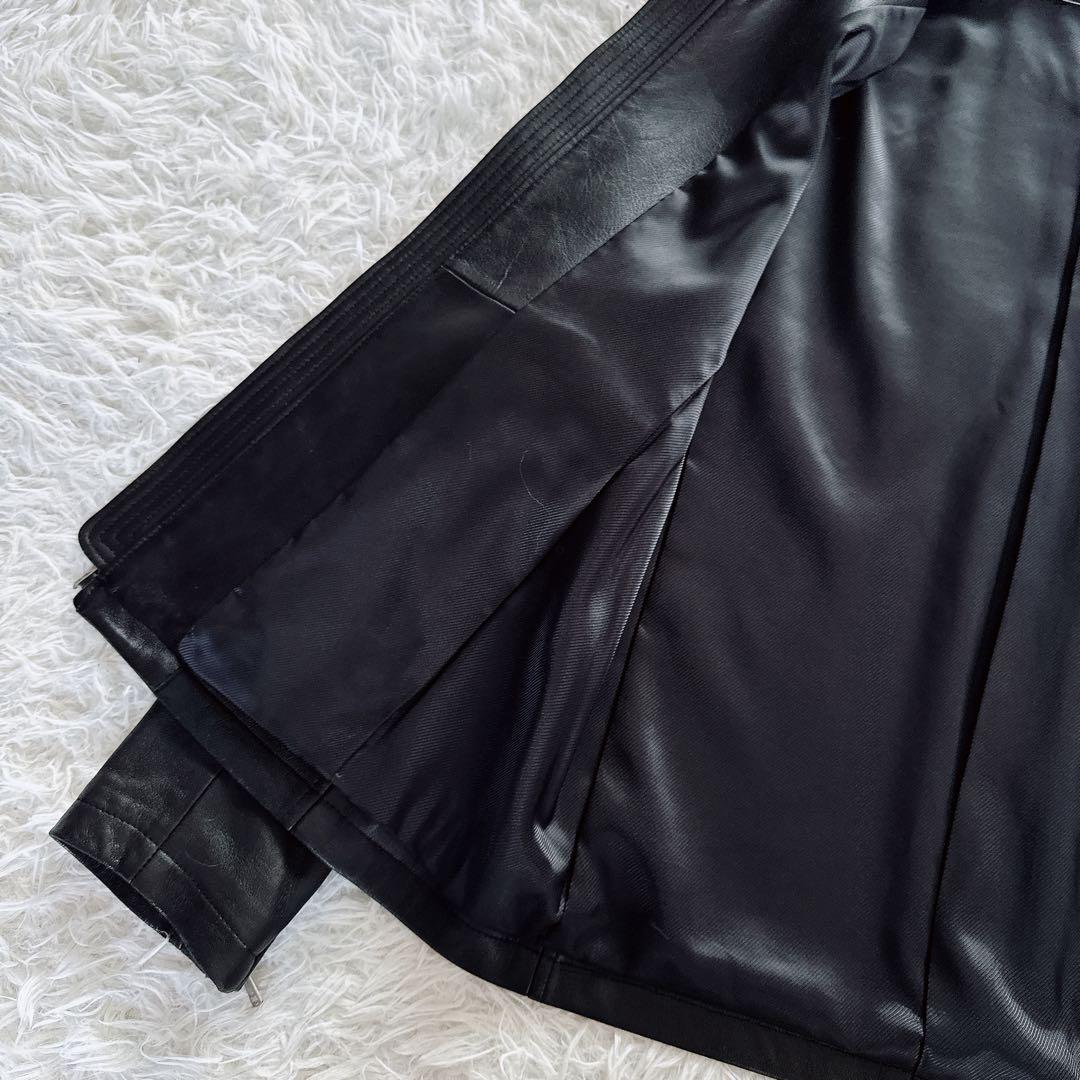 【SHIPS】シングルライダース 羊革 ブラック Lサイズ