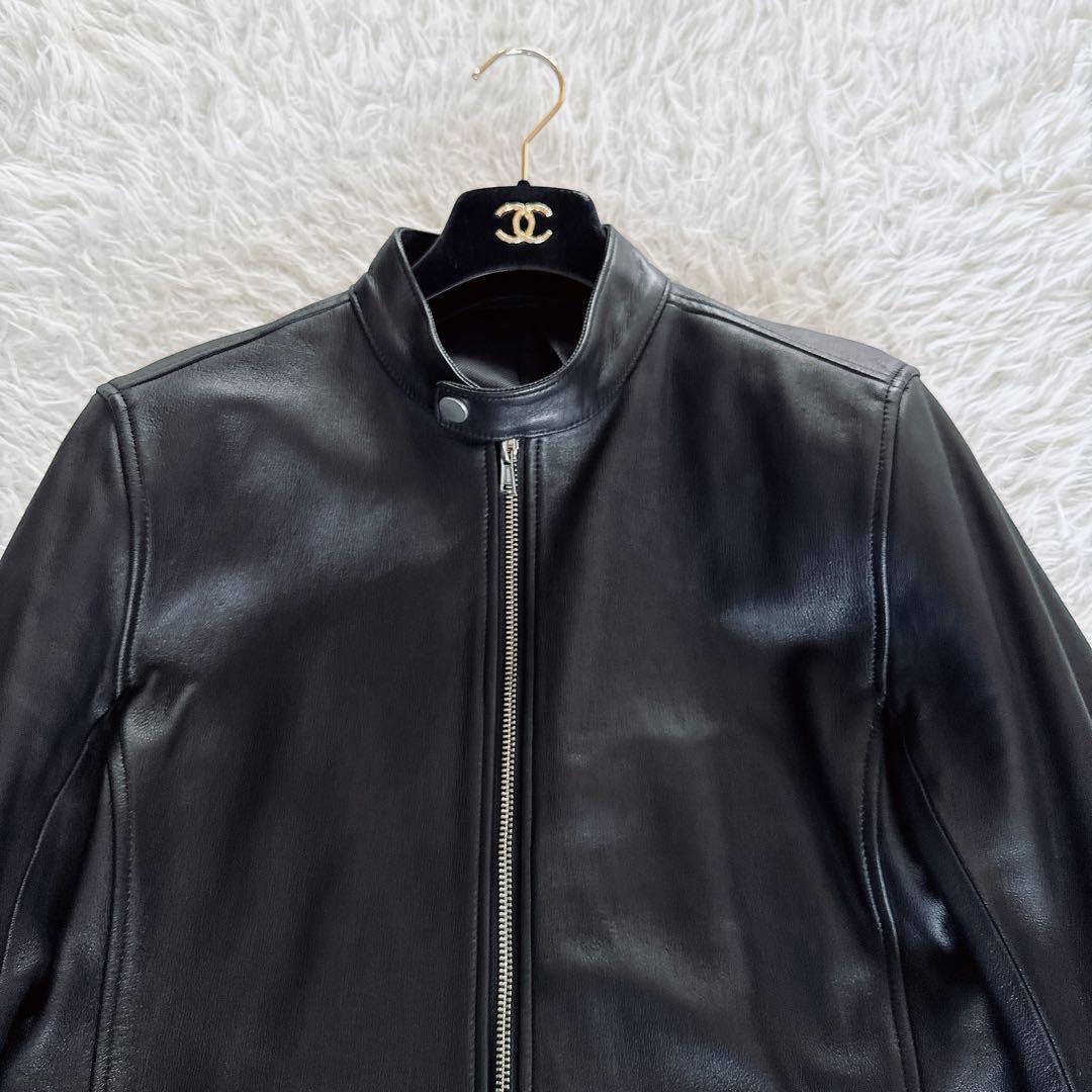 【SHIPS】シングルライダース 羊革 ブラック Lサイズ