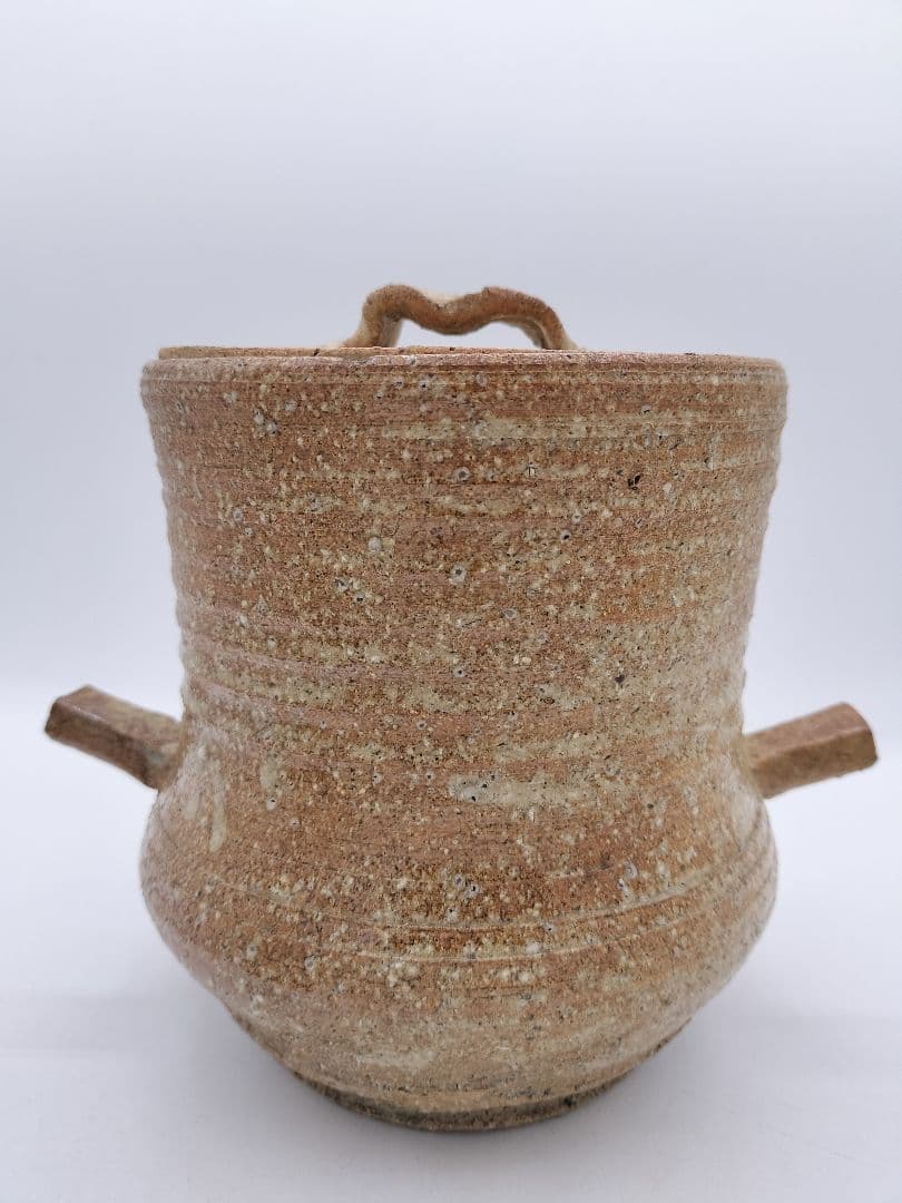 c523 水指 信楽山水 替蓋付 諏訪蘇山　木箱 茶道具 古物