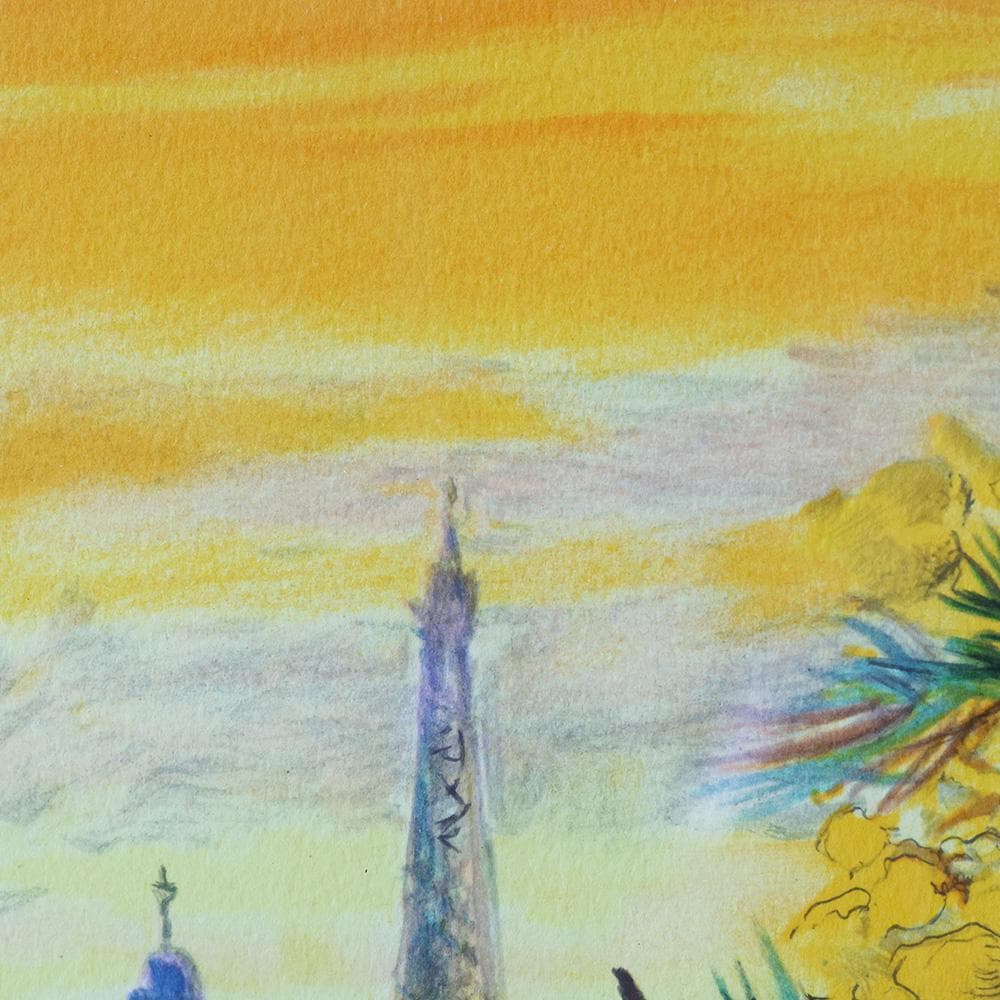 絵画 版画 ミッシェル・アンリ『黄色い花束』 リトグラフ 7/300 巨匠 パリ