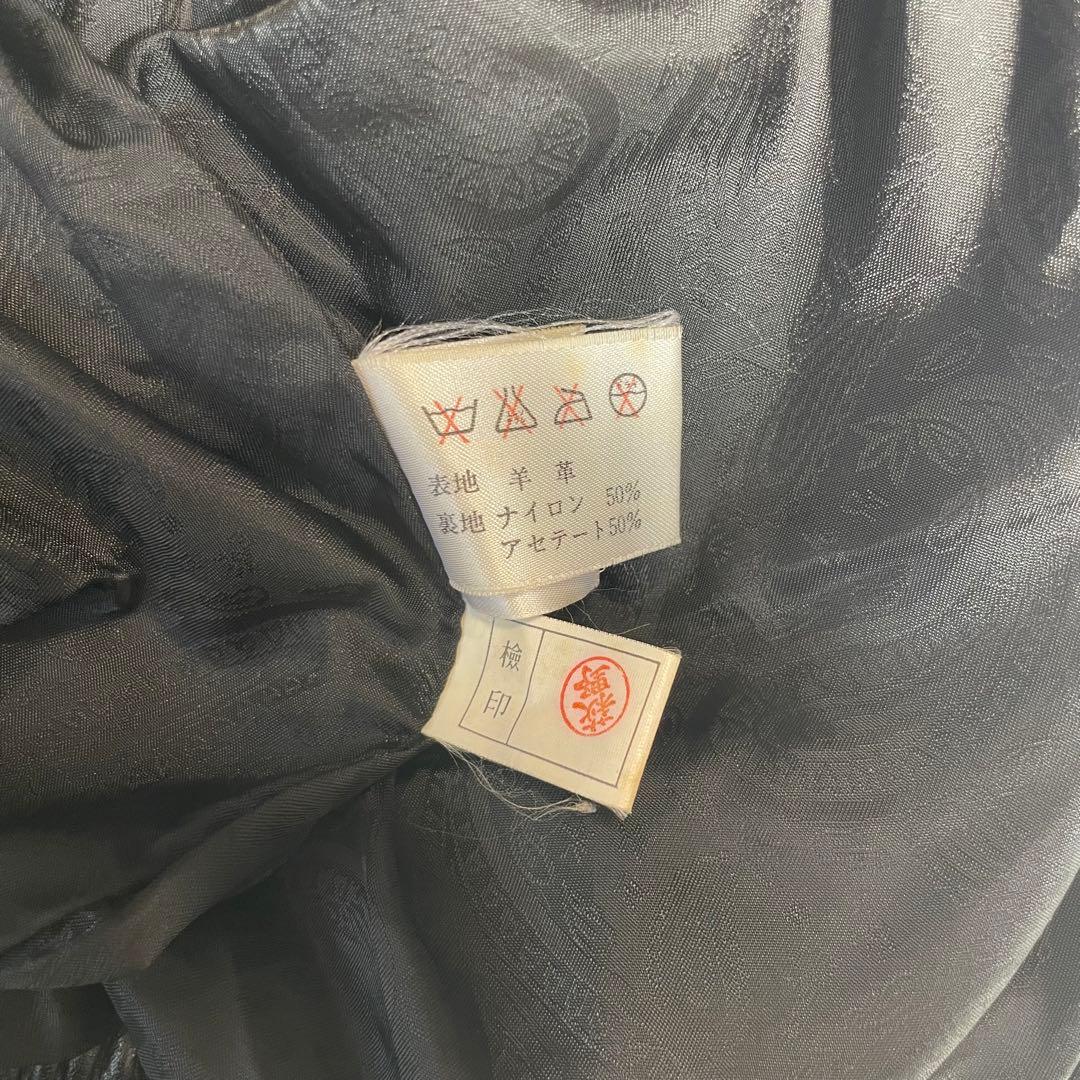 【Gullit Men】イタリア ラムレザーシングルライダースジャケット 黒 L