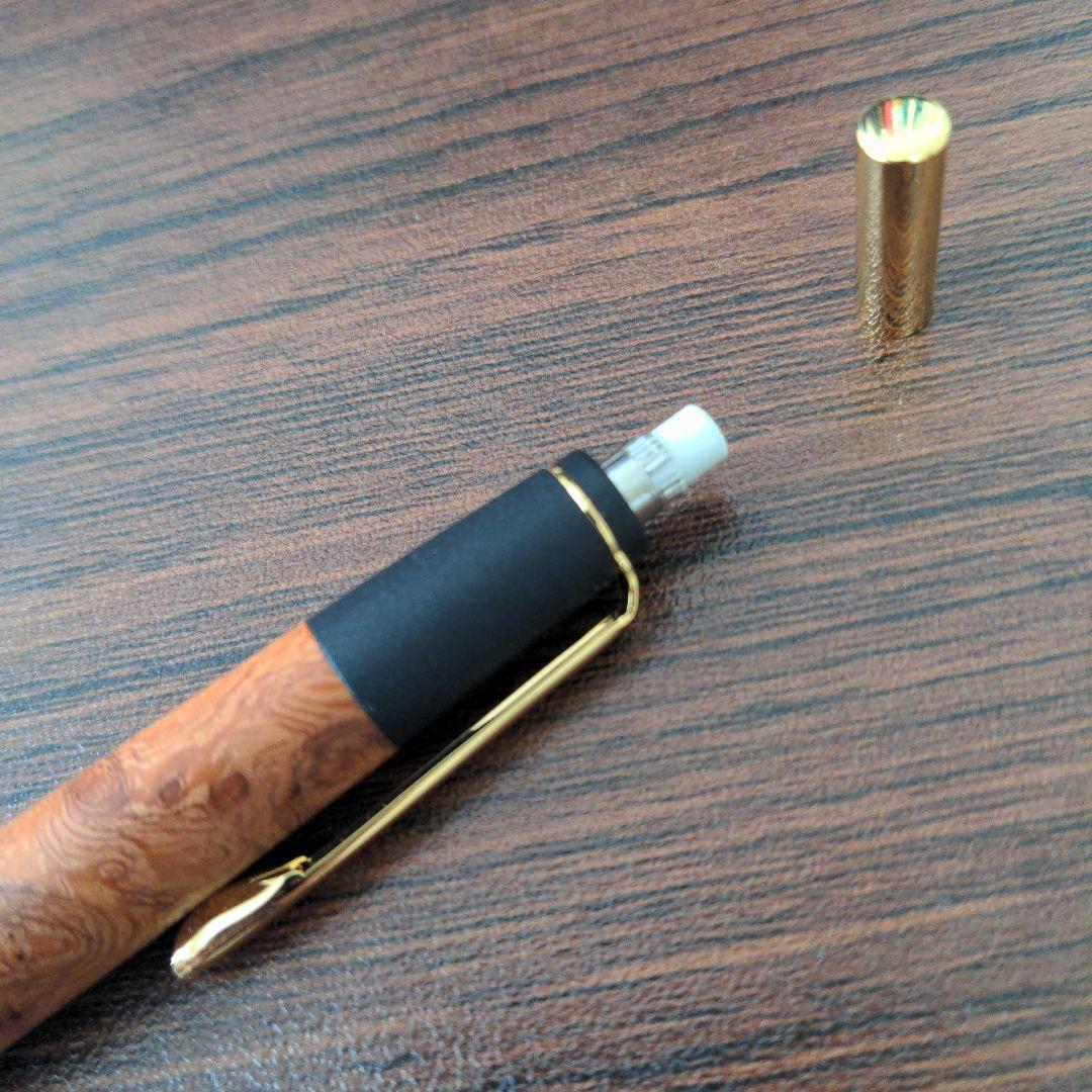 ボナンペン 花梨瘤 真鍮金具 木軸シャープペンシル 野原工芸に似たコツコツ音