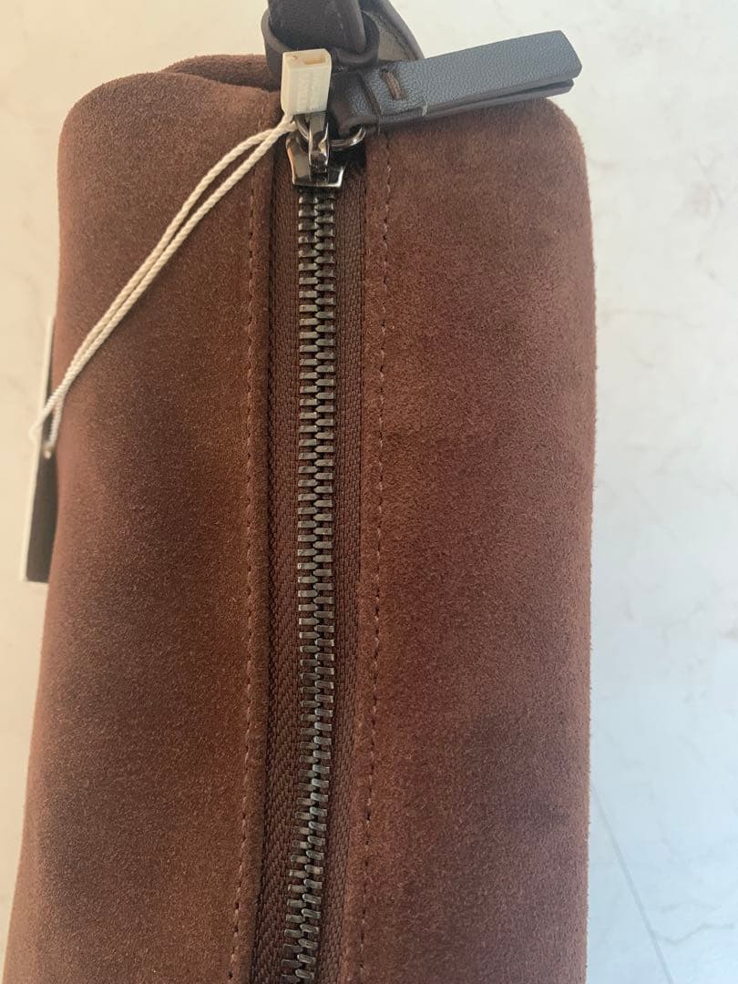 韓国発⭐︎FACADEPATTERN ボックスバッグ本革　スエード　ブラウン