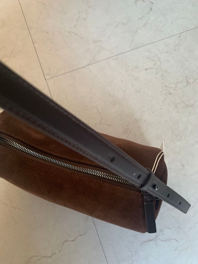 韓国発⭐︎FACADEPATTERN ボックスバッグ本革　スエード　ブラウン