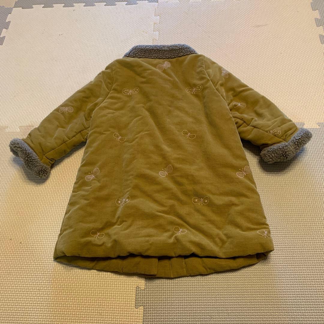 ミナペルホネン choucho 中綿 ボア襟 コート 90