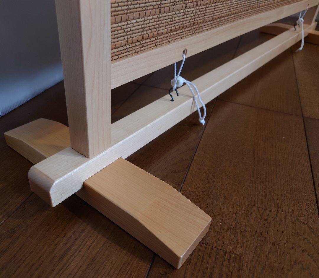 衝立小さな衝立#結界竹簾調１枚式木地仕上げ衝立　１台限定　竹簾（燻し竹）使用衝立