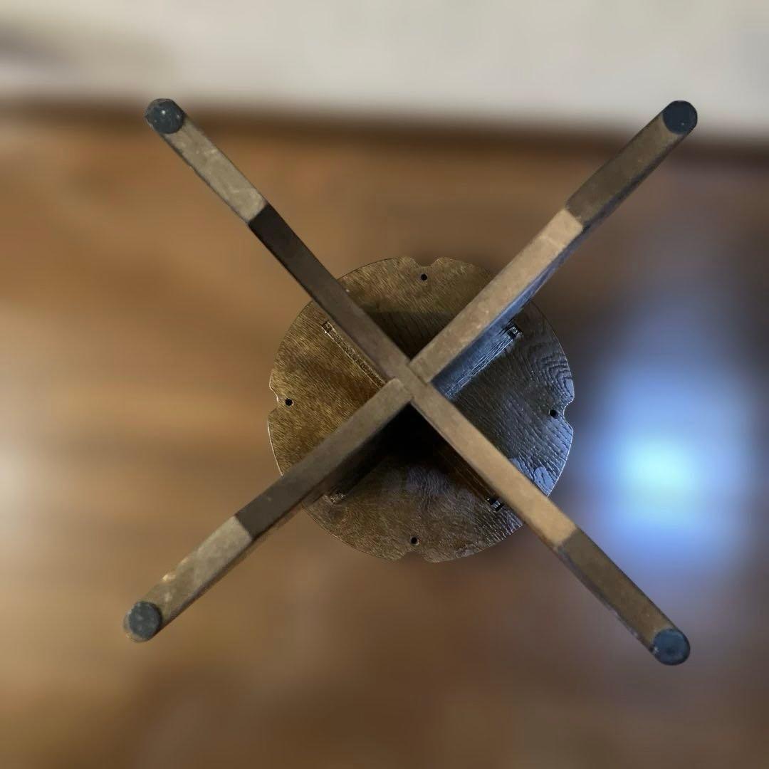 パリの雑貨屋　廃番品　ハンドメイド木製スツール　ミニテーブル　ダークブラウン