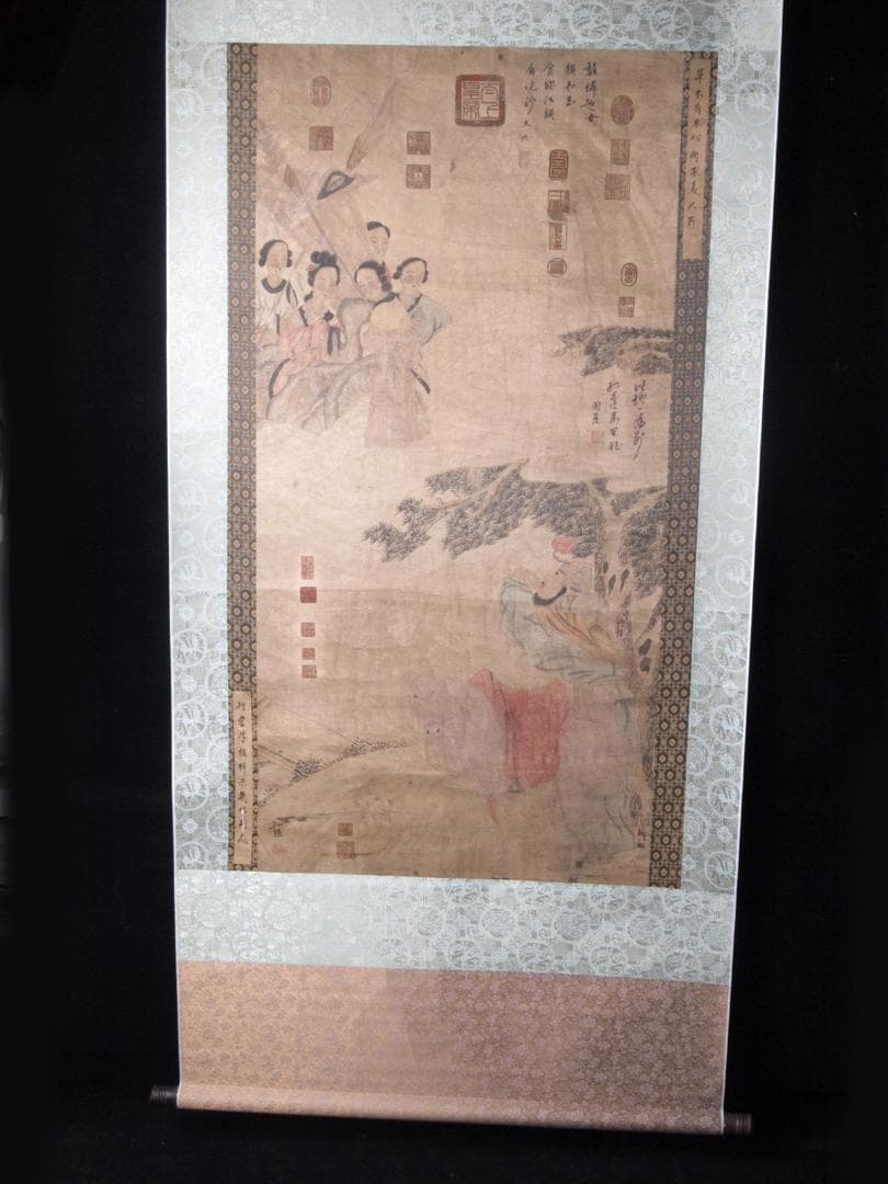 【骨董掛け軸】人物図 中国 孫位　南宋時代 　肉筆保證 　AK617A12-2